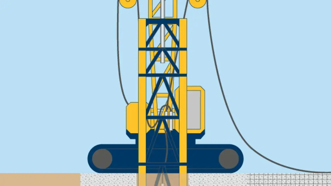 Diaphragm walls technique illustration