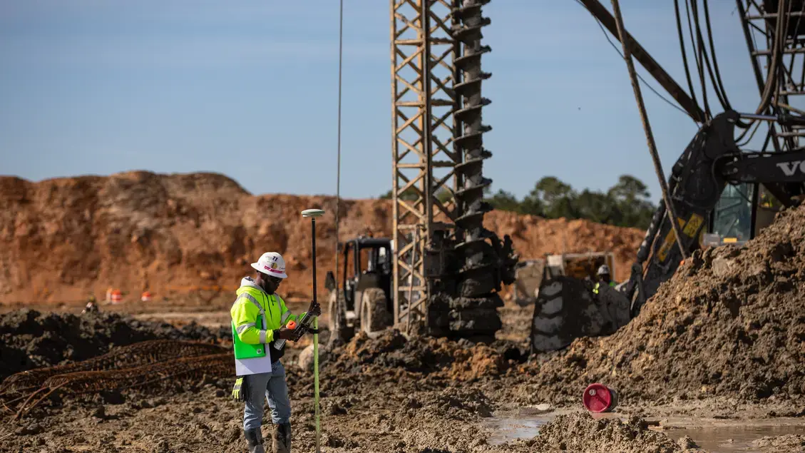 Keller employee surveying