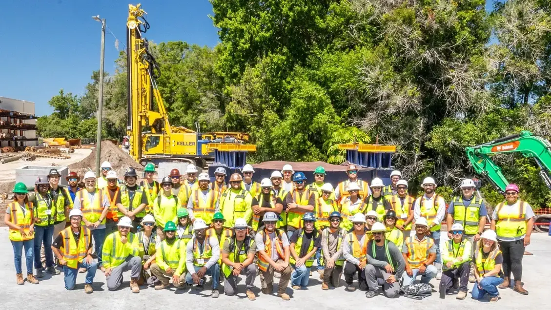 Large group of Keller employees posing for a photo
