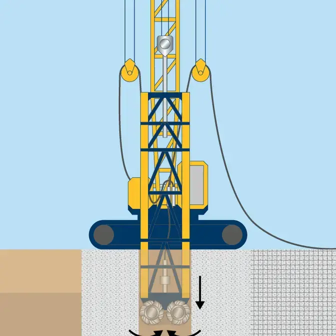 Diaphragm walls technique illustration