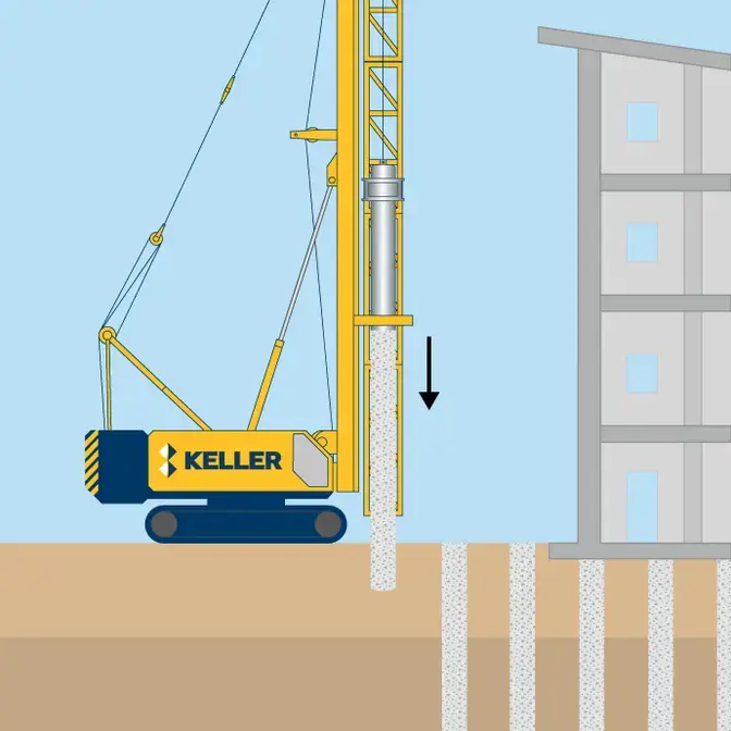 Driven piles technique illustration