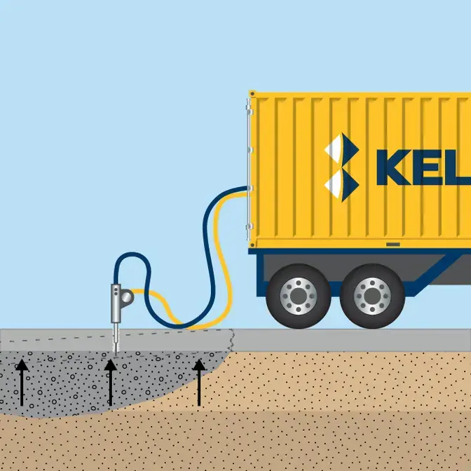 Polyurethane grouting technique illustration