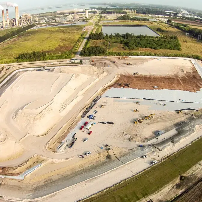 Aerial of an environmental remediation site