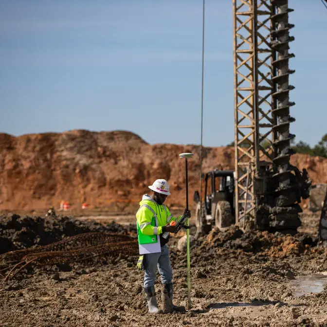 Keller employee surveying
