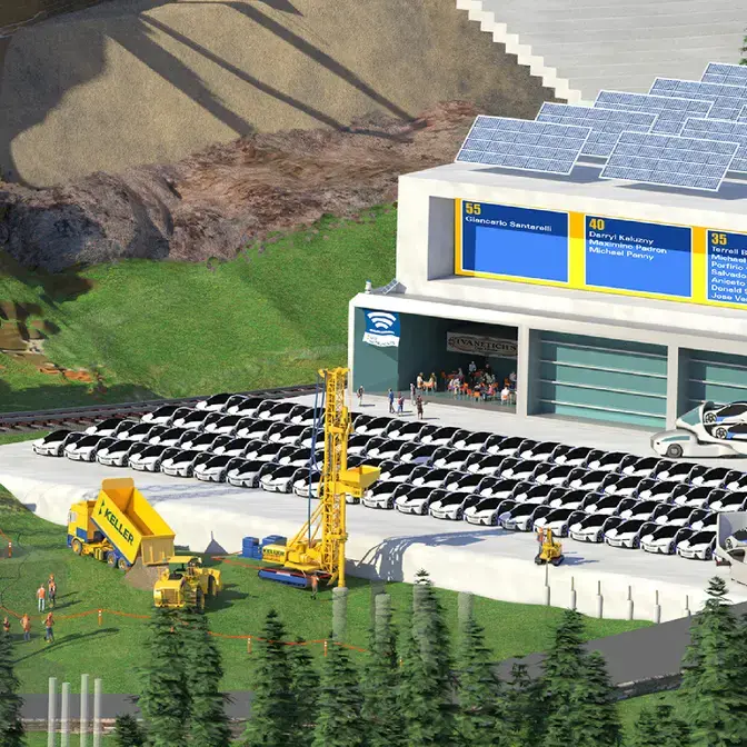 electric vehicle manufacturing plant graphic