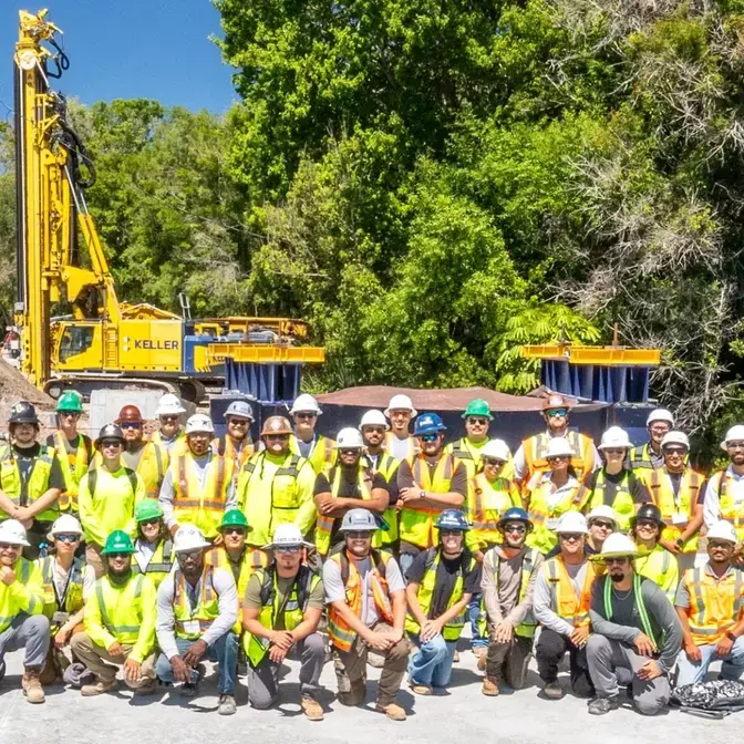 Large group of Keller employees posing for a photo