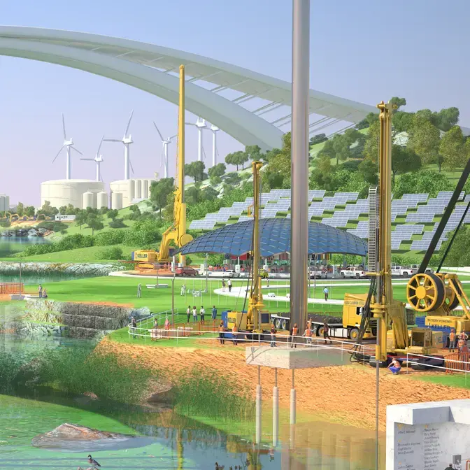 illustration of wind and solar energy