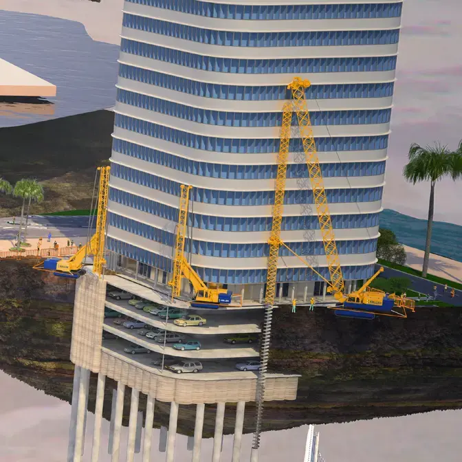 illustration of foundations for a high-rise residential tower