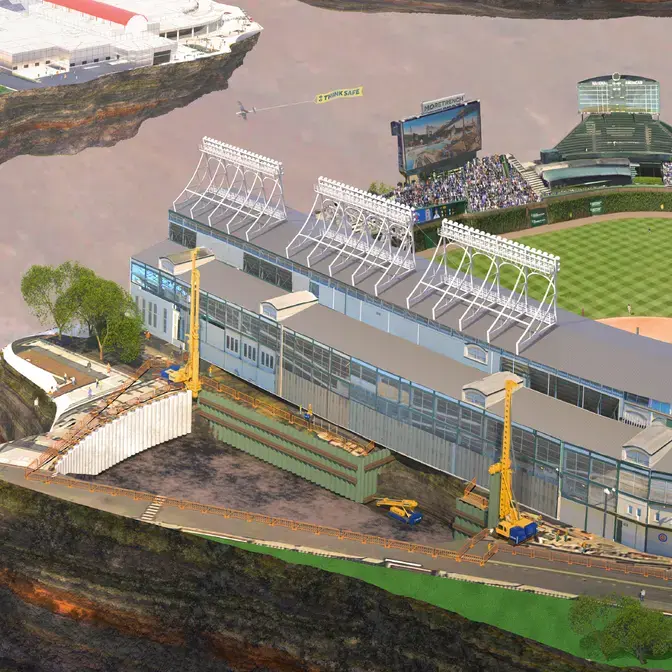 Illustration of a baseball stadium