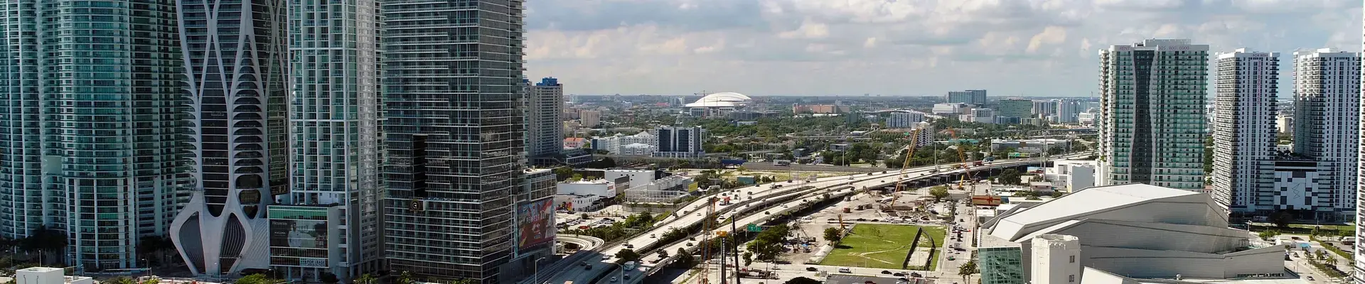 Aerial view of the Miami Signature Bridge