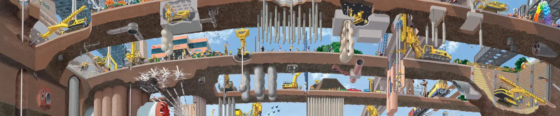 Geotechnical construction in a city