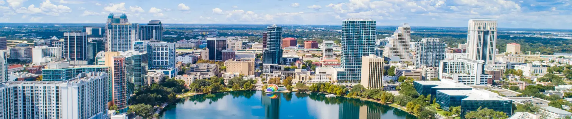 Aerial of Orlando skyline