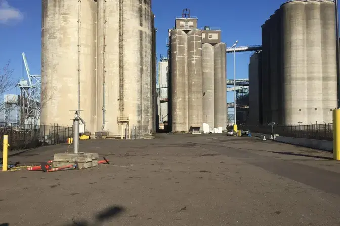 Grain silos at Great Western Malting