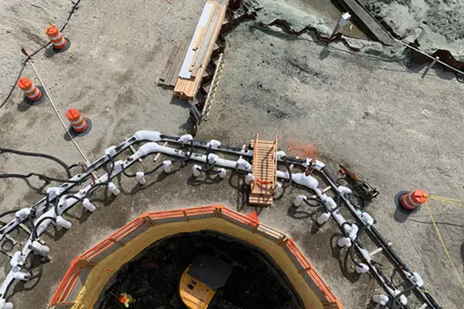 Ground freezing being performed for a NY tunnel project.