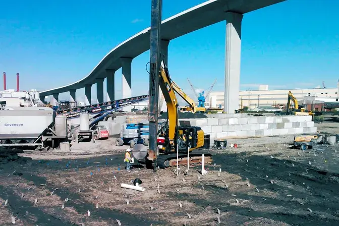 Keller installing wick drains for the Atlantic Wood Superfund site