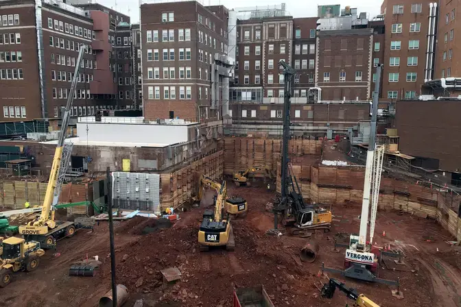 Aerial of the jobsite at HUMC