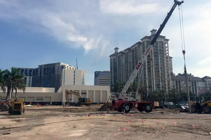 Vibro compaction on site at Palm Beach County Convention Center