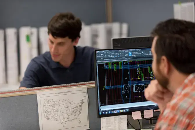 Engineering team working