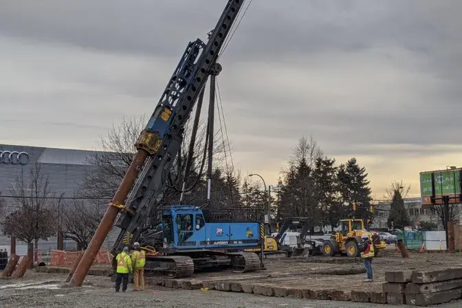 Installing battered piles