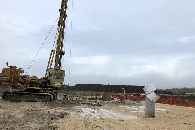 rig installing drill shafts