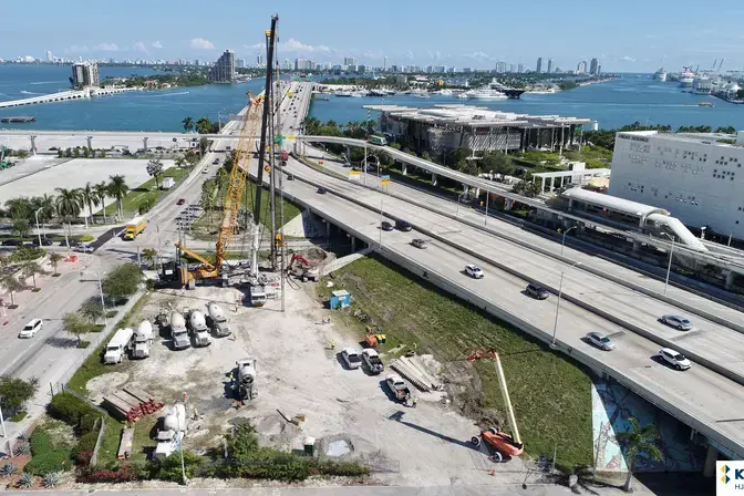 aerial of construction site