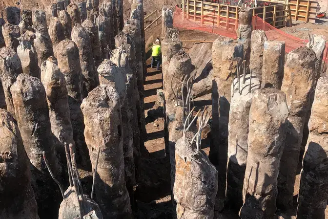 piles out of ground