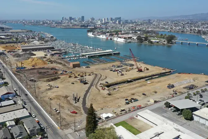 aerial view of construction site