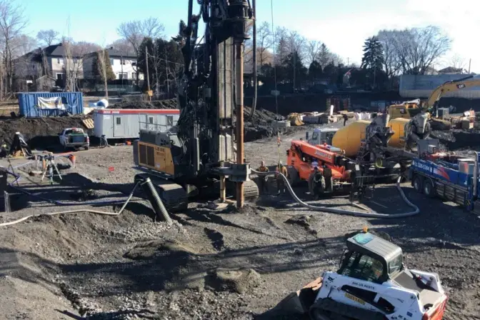 construction site with drill rig