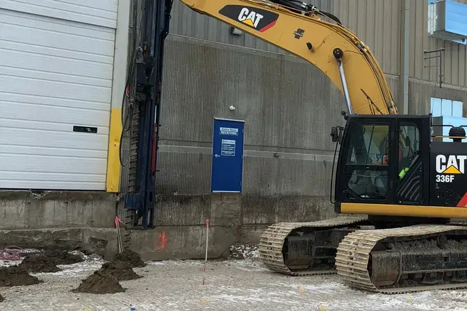 construction rig drilling earthquake drains