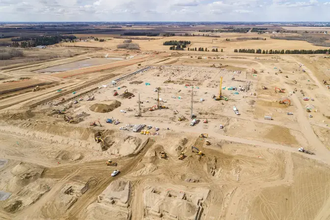 job site aerial view