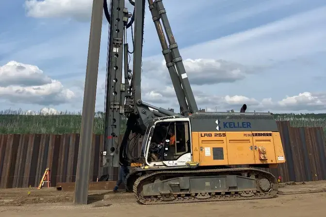 rig with sheet piles