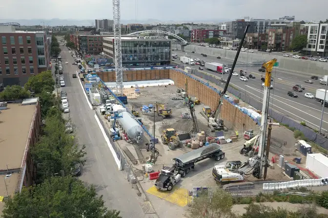 construction site next to a highway