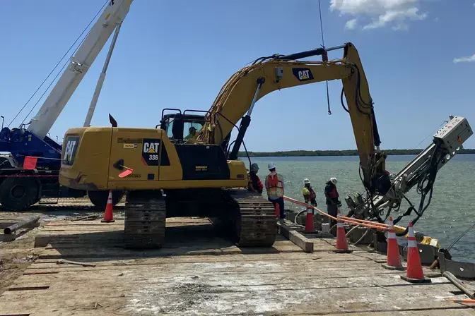 construction site on side of Tampa Bay