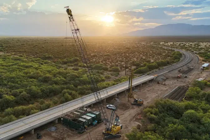 construction on a bridge