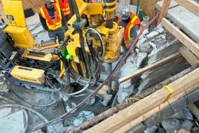 jet grouting performed in tight job site