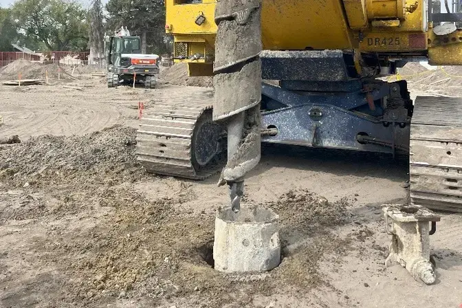 Drill rig on site