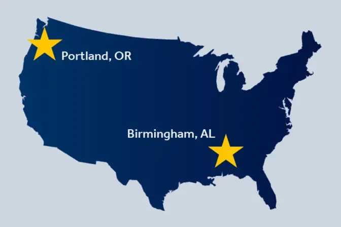 Map of new offices