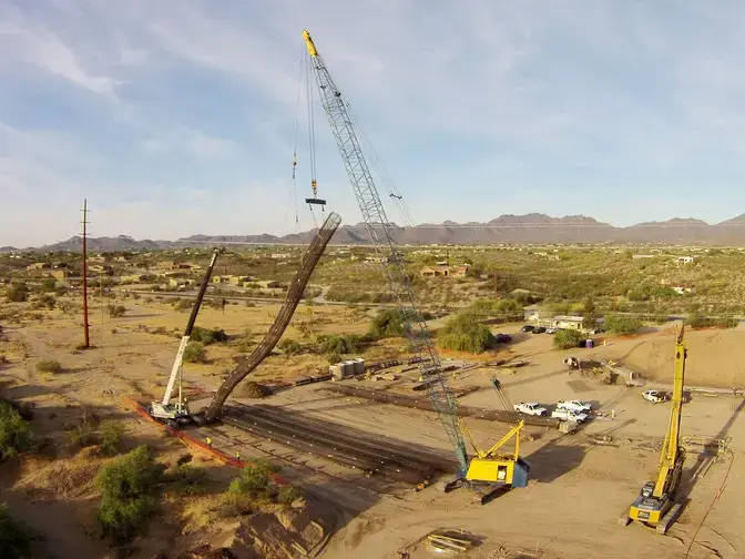 Sunset Road Bridge drilled shaft reinforcing cage