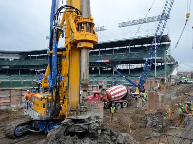 Wrigley Field Bleacher Expansion drilled shafts