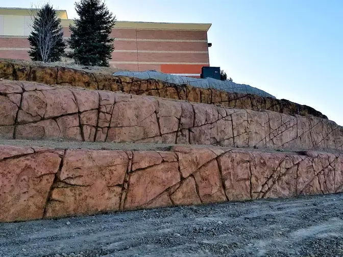 Failing Block Wall sculpted shotcrete