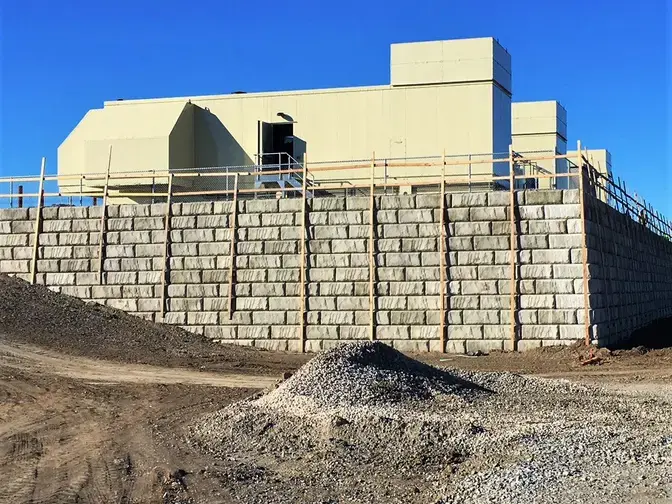 Generator Pad Addition retaining wall