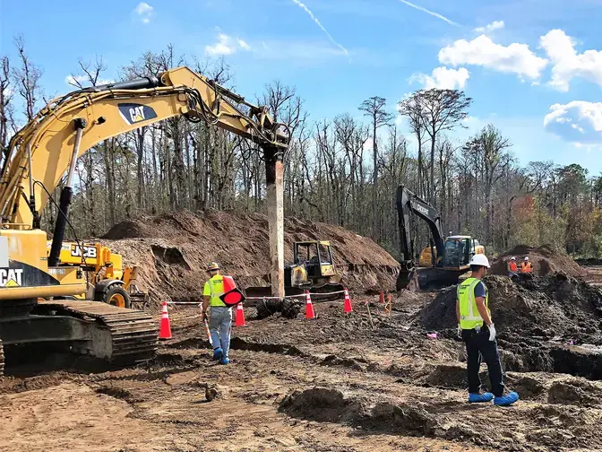 Lees Former Impoundment wet soil mixing