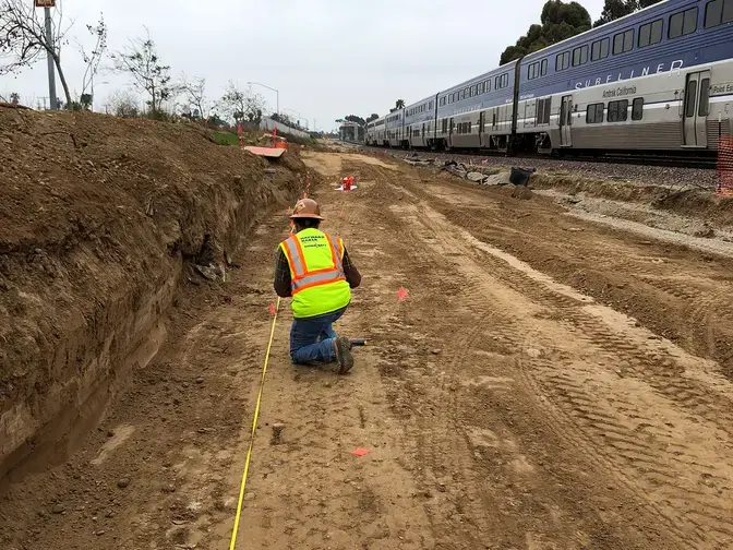 San Diego River Bridge Double Track rigid inclusion