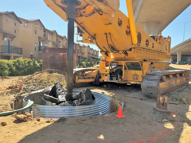 East Roseville Viaduct Widening drilled shaft
