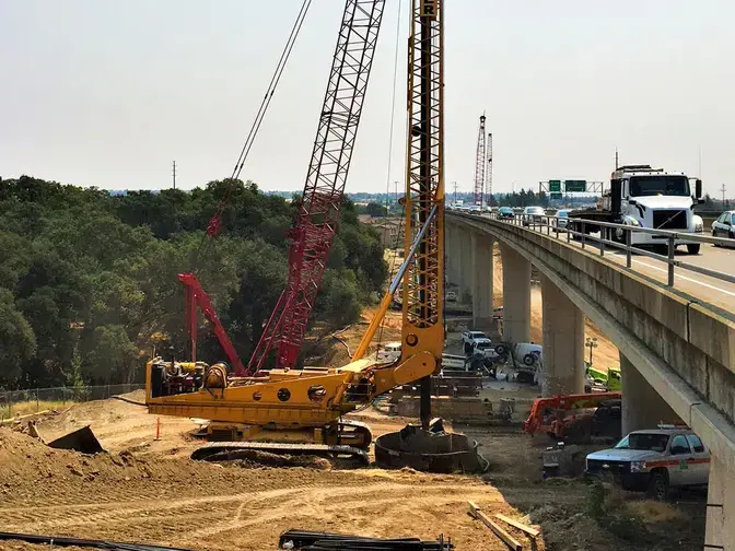 East Roseville Viaduct Widening drilled shafts