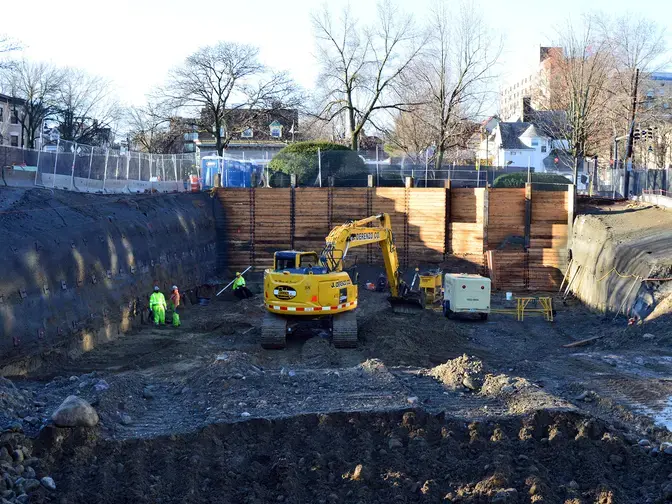 Historic Public School soldier piles and lagging
