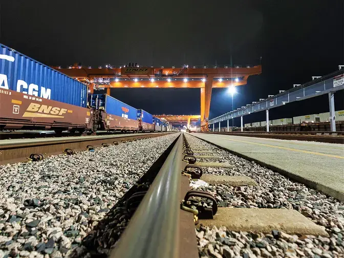 Logistics Park Intermodal Facility night
