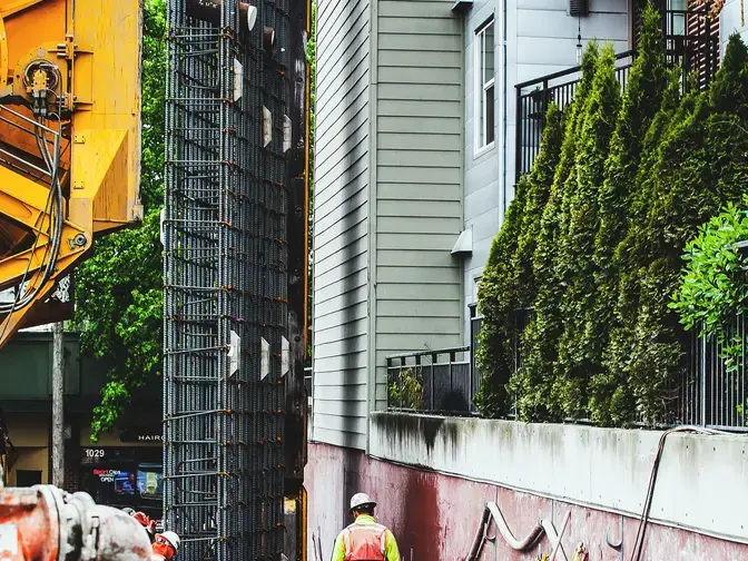 Sound Transit Northgate Link Extension slurry wall cage