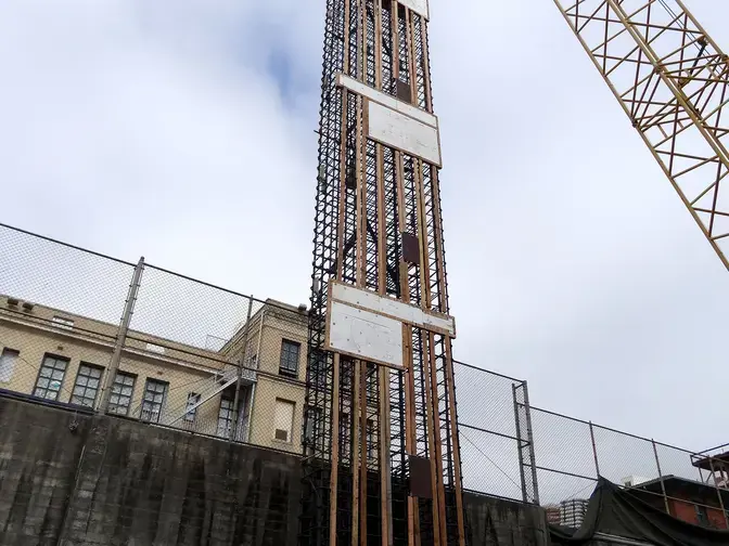 Third Street Light Rail Program slurry wall cage