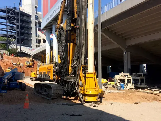 University of Georgia Sanford Stadium auger cast piles rig